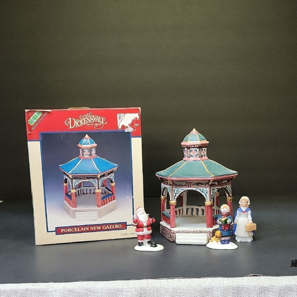Vintage 1993 Lemax Dickensvale Christmas Village  Gazebo #33096‎ Retired